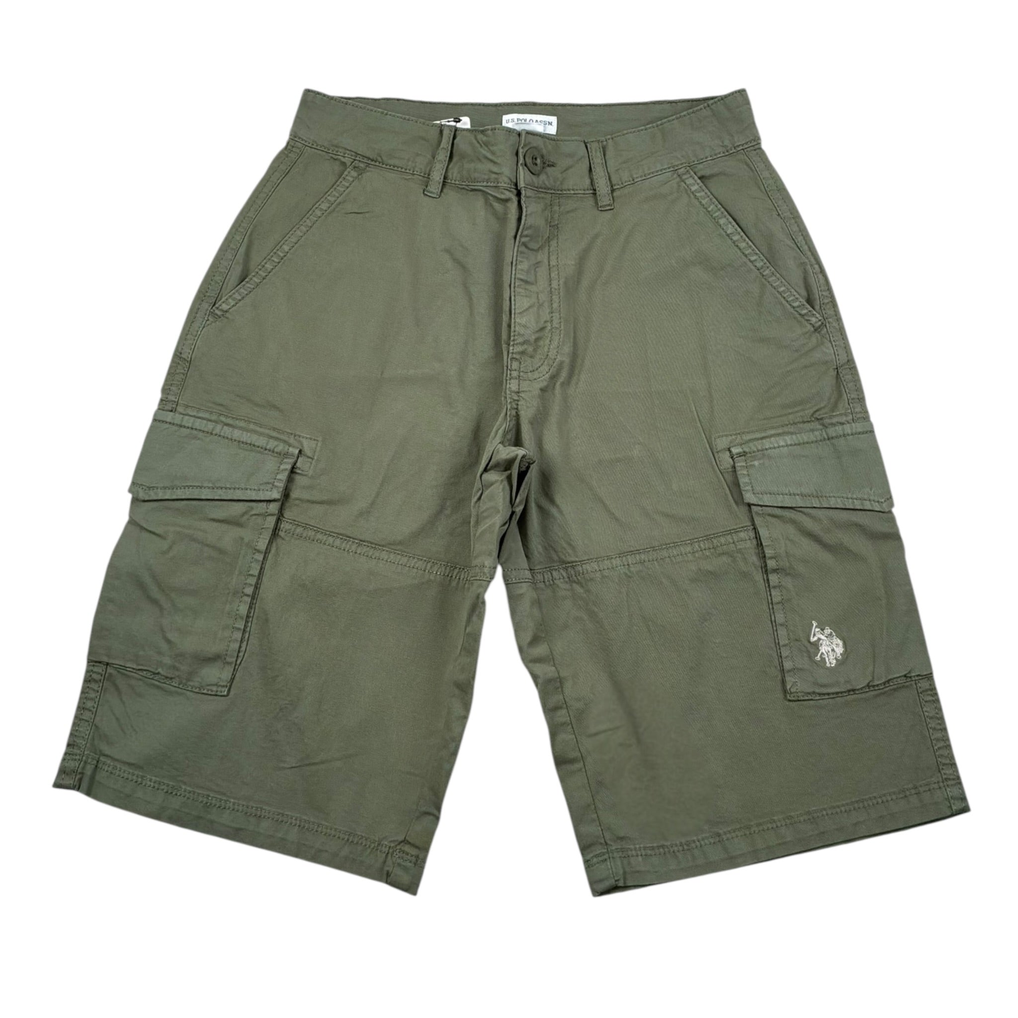 U.S. Polo Assn Bermuda Tinta Unita con Tasconi per Bambino US41543001 VERDE U.S. POLO ASSN 