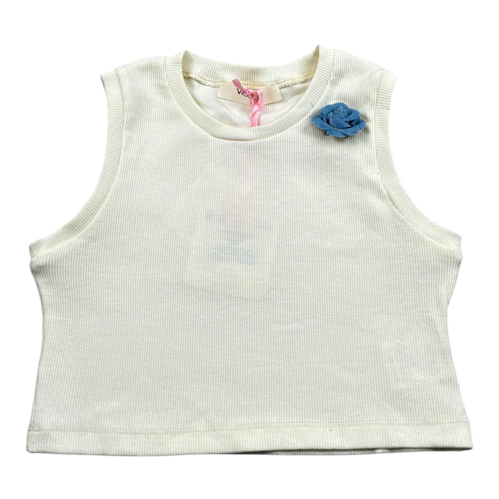 Vicolo Canotta Tinta Unita con Spille per Bambina 3146MY00041 PANNA VICOLO 