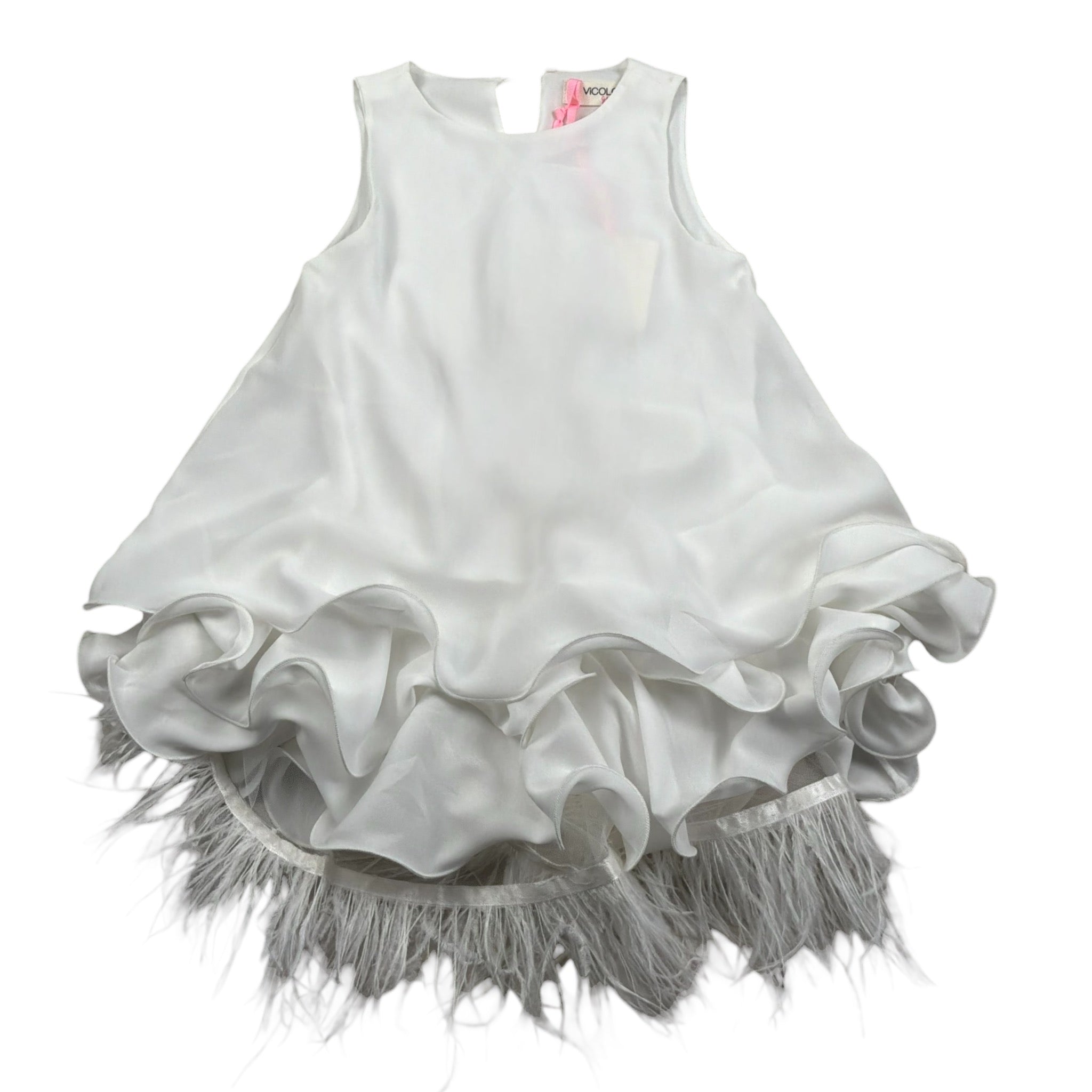 Vicolo Abito Giromanica Tinta Unita con Sottoveste per Neonata 3146V00286N BIANCO VICOLO 
