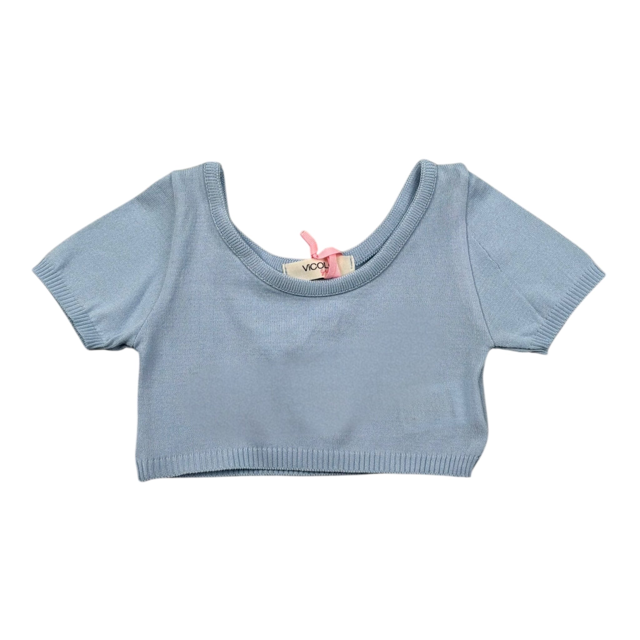Vicolo T-Shirt Girocollo Tinta Unita per Neonata 3146WY00313X AZZURRO VICOLO 
