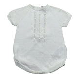 Wedoble Pagliaccetto Mezza Manica Tinta Unita con Ricami per Neonato V2401305R BIANCO WEDOBLE 