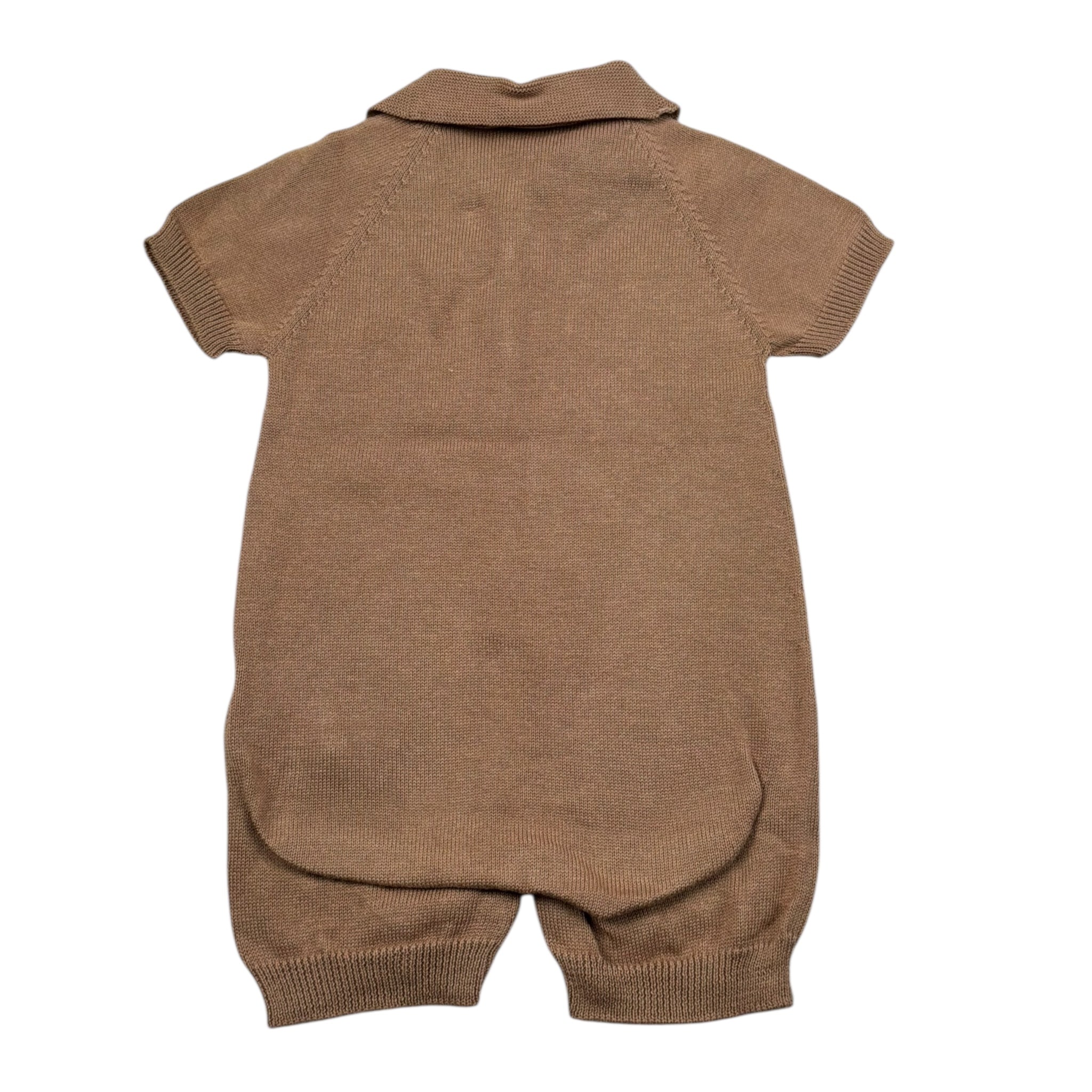 Wedoble Pagliaccetto Mezza Manica Tinta Unita per Neonato V2404305D MARRONE WEDOBLE 