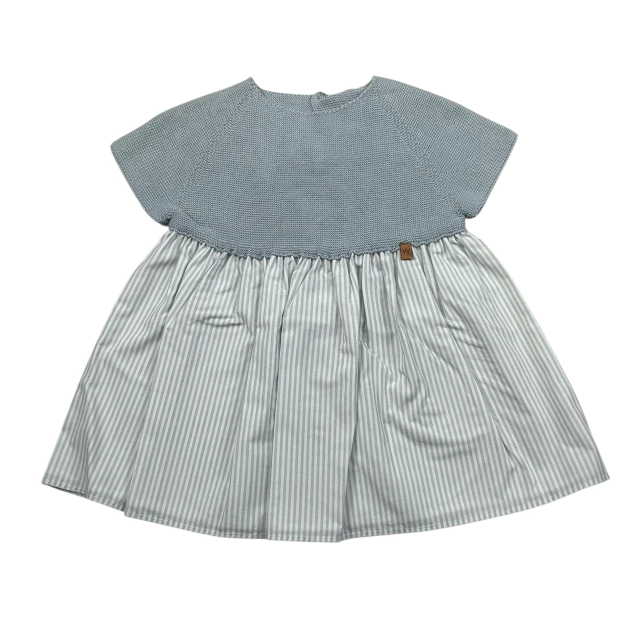 Wedoble Abito Mezza Manica Fantasia A Righe per Neonata V2404404R AZZURRO POLVERE WEDOBLE 