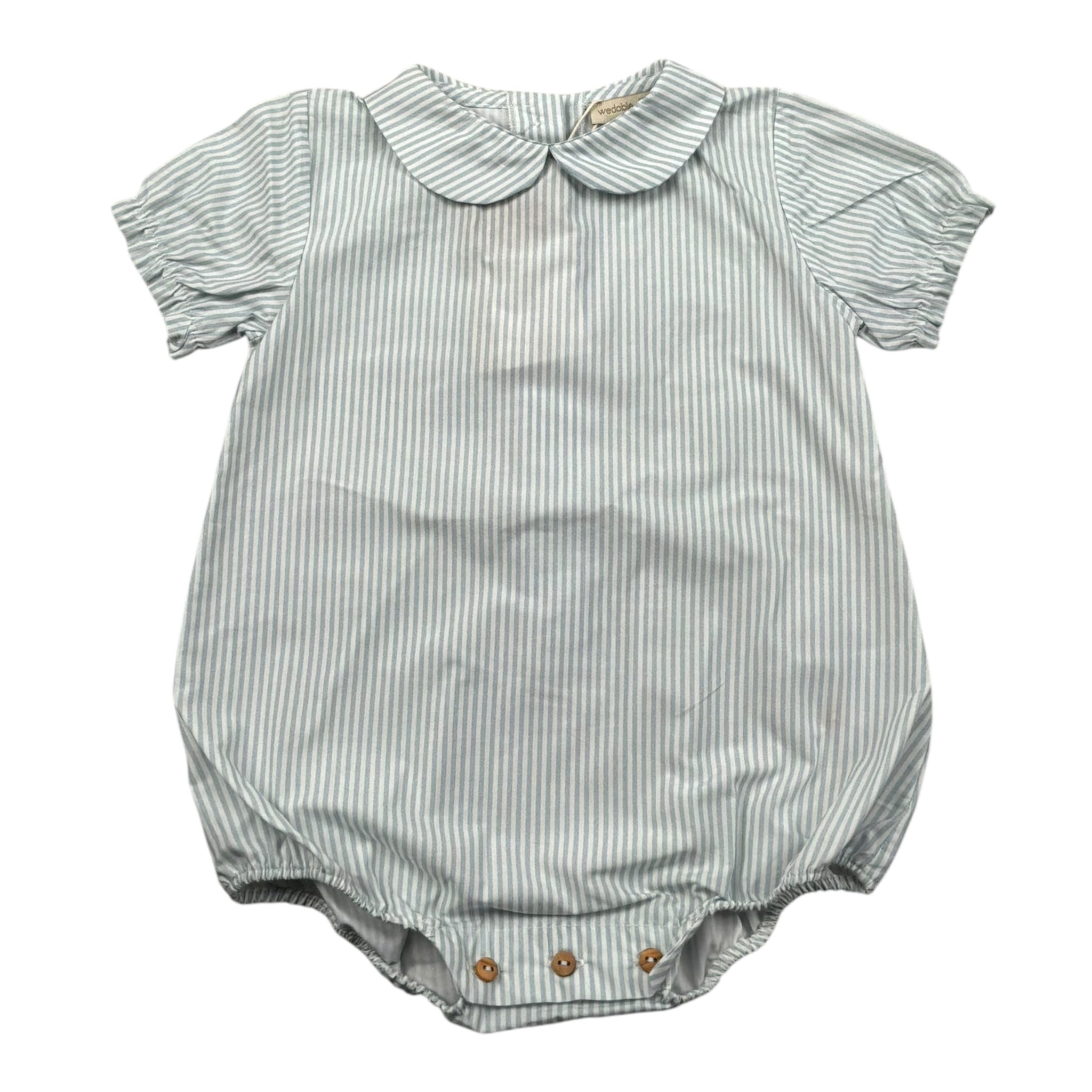 Wedoble Pagliaccetto Mezza Manica Fantasia A Righe per Neonato V2404716R BIANCO WEDOBLE 