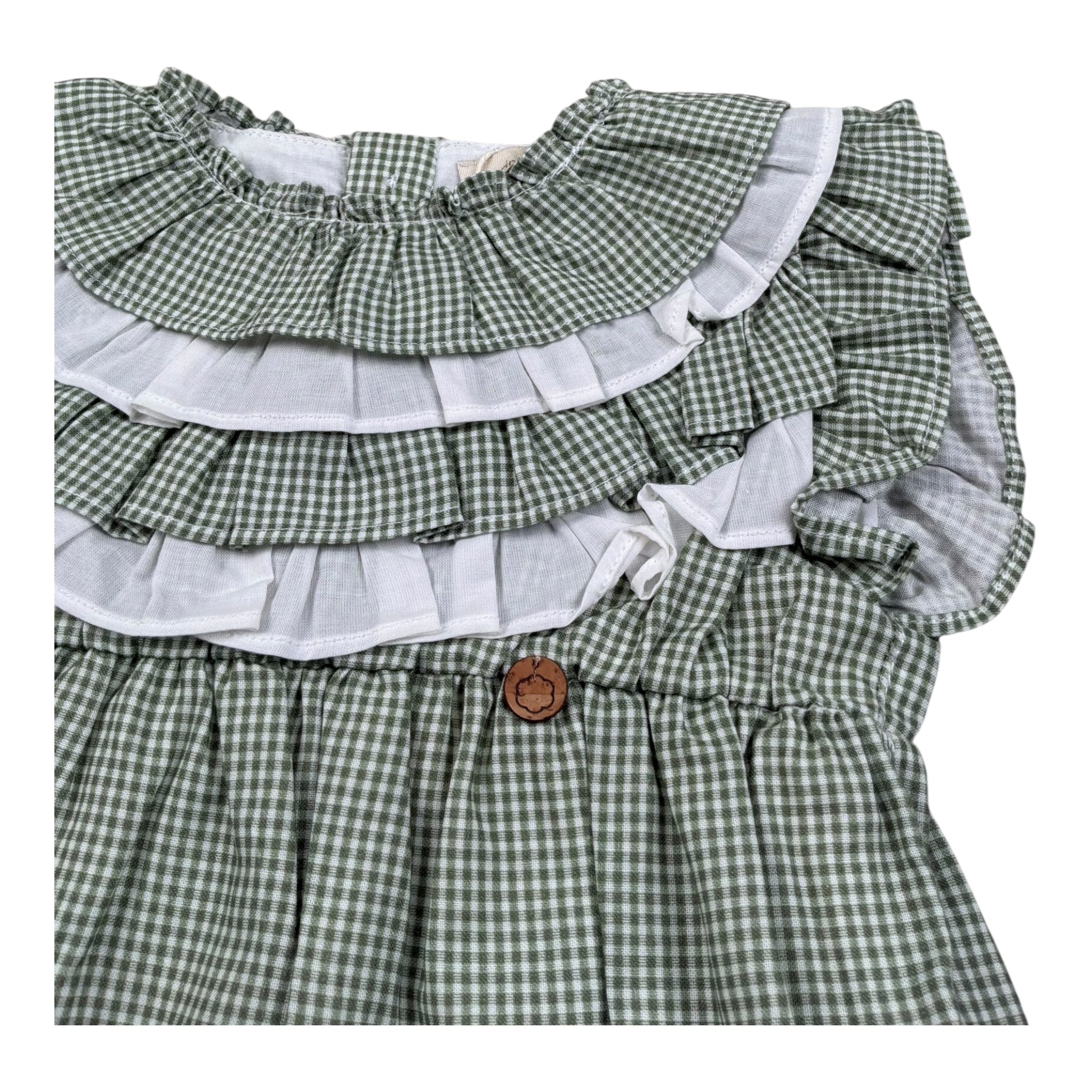Wedoble Pagliaccetto Mezza Manica Fantasia Quadretti per Neonata V2507705R VERDE WEDOBLE 