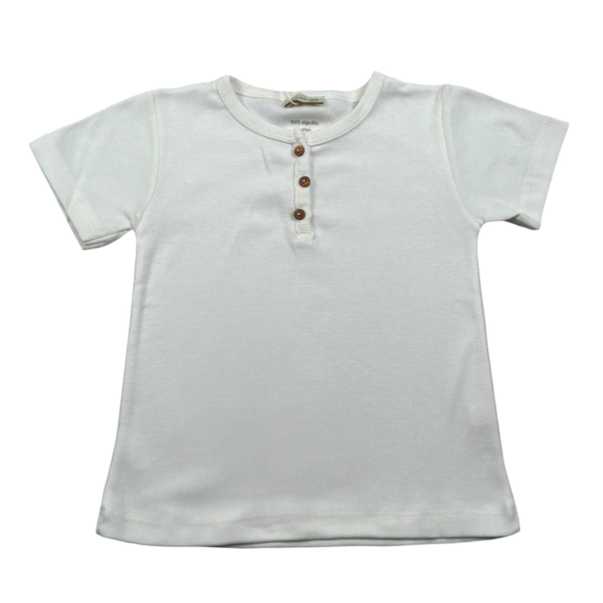 Wedoble T-Shirt Girocollo Tinta Unita con Bottoni per Neonato V2511602A PANNA WEDOBLE 