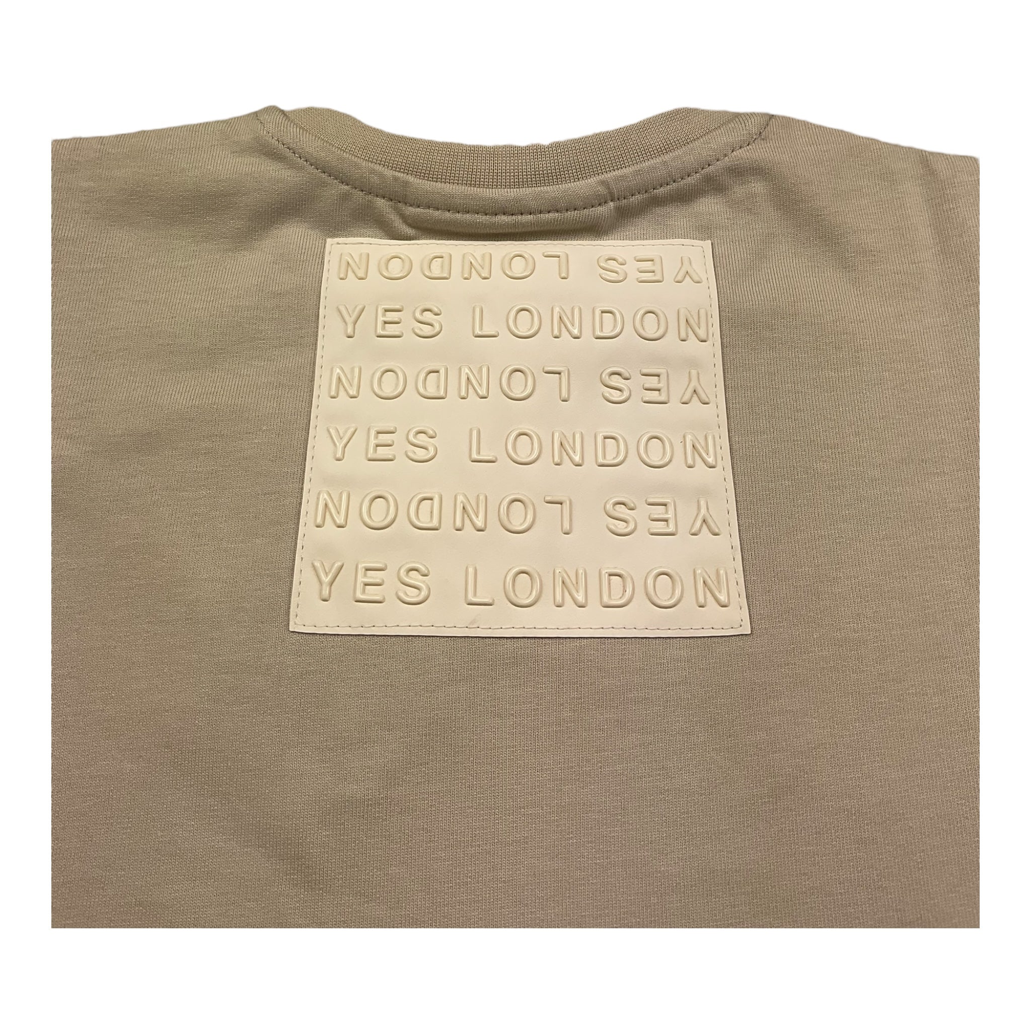 Yes London T-Shirt Girocollo Tinta Unita con Stampa per Bambino JR2119 BEIGE YES LONDON 