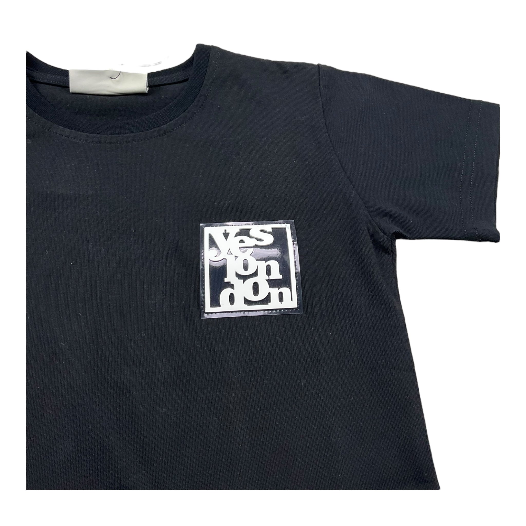 Yes London T-Shirt Girocollo Tinta Unita per Bambino JR2120 NERO YES LONDON 