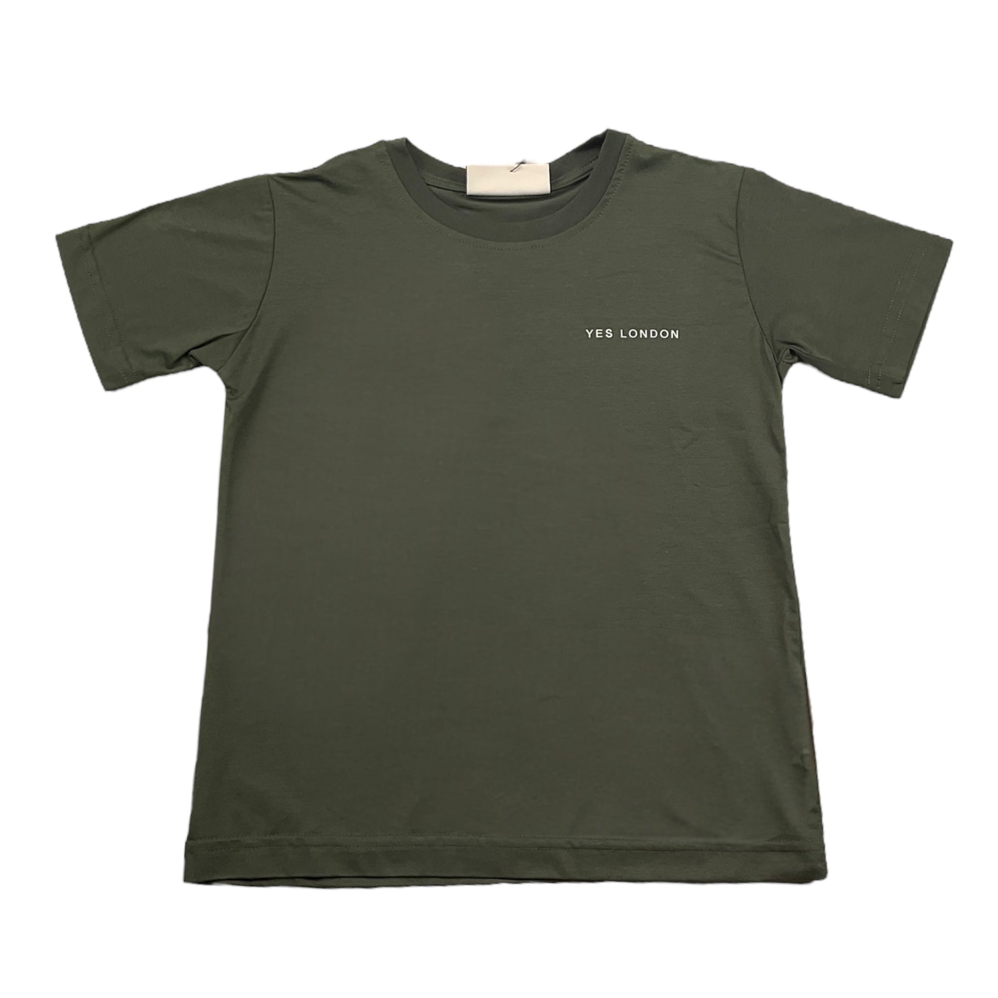 Yes London T-Shirt Girocollo Tinta Unita con Logo per Bambino JR2143 VERDE YES LONDON 