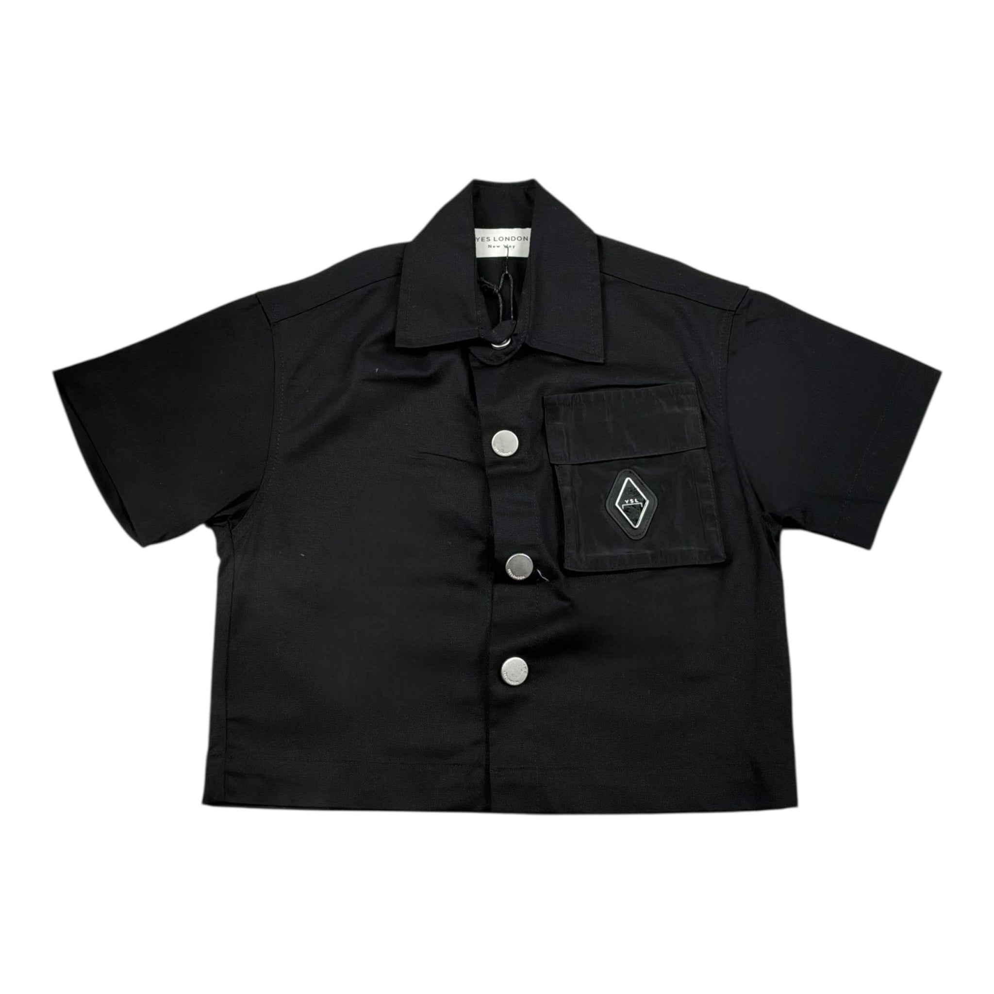 Yes London Camicia Mezza Manica Tinta Unita per Neonato JR6025 NERO YES LONDON 