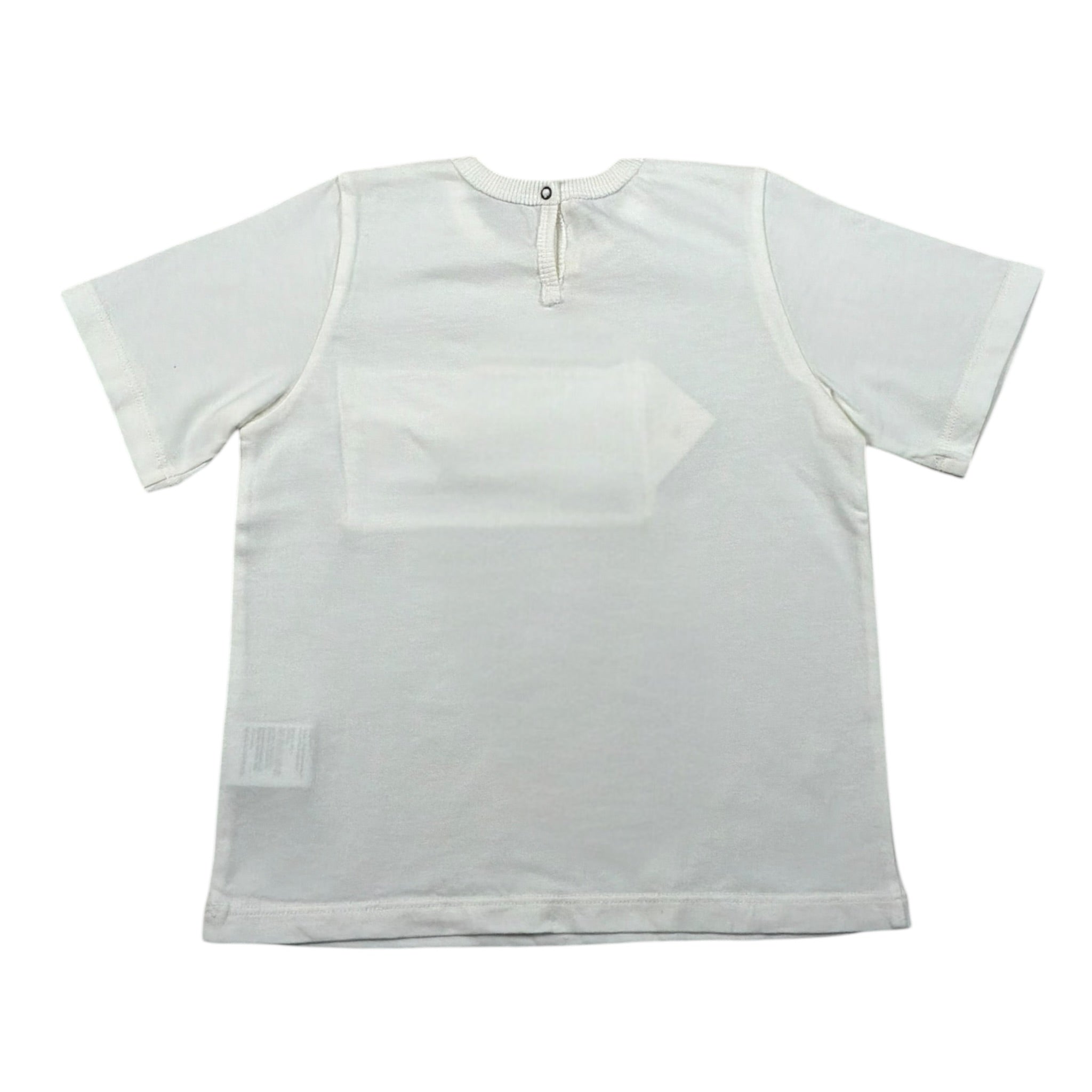 Zhoe & Tobiah T-Shirt Girocollo Tinta Unita con Taschino per Bambino BSE12MJ PANNA ZHOE & TOBIAH 