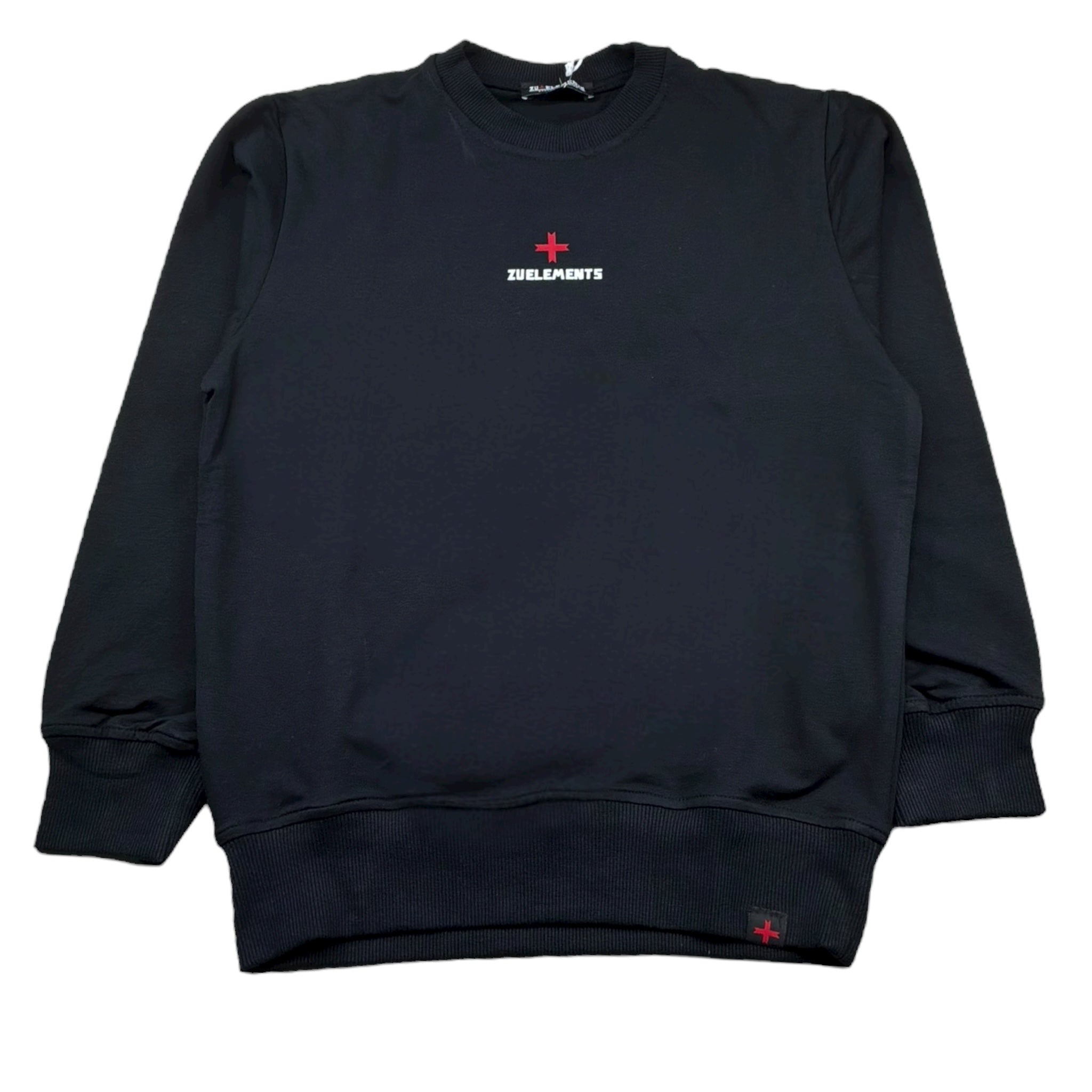 Zu+Elements Felpa Girocollo Tinta Unita con Stampa per Bambino ZU1607 NERO ZU+ELEMENTS 