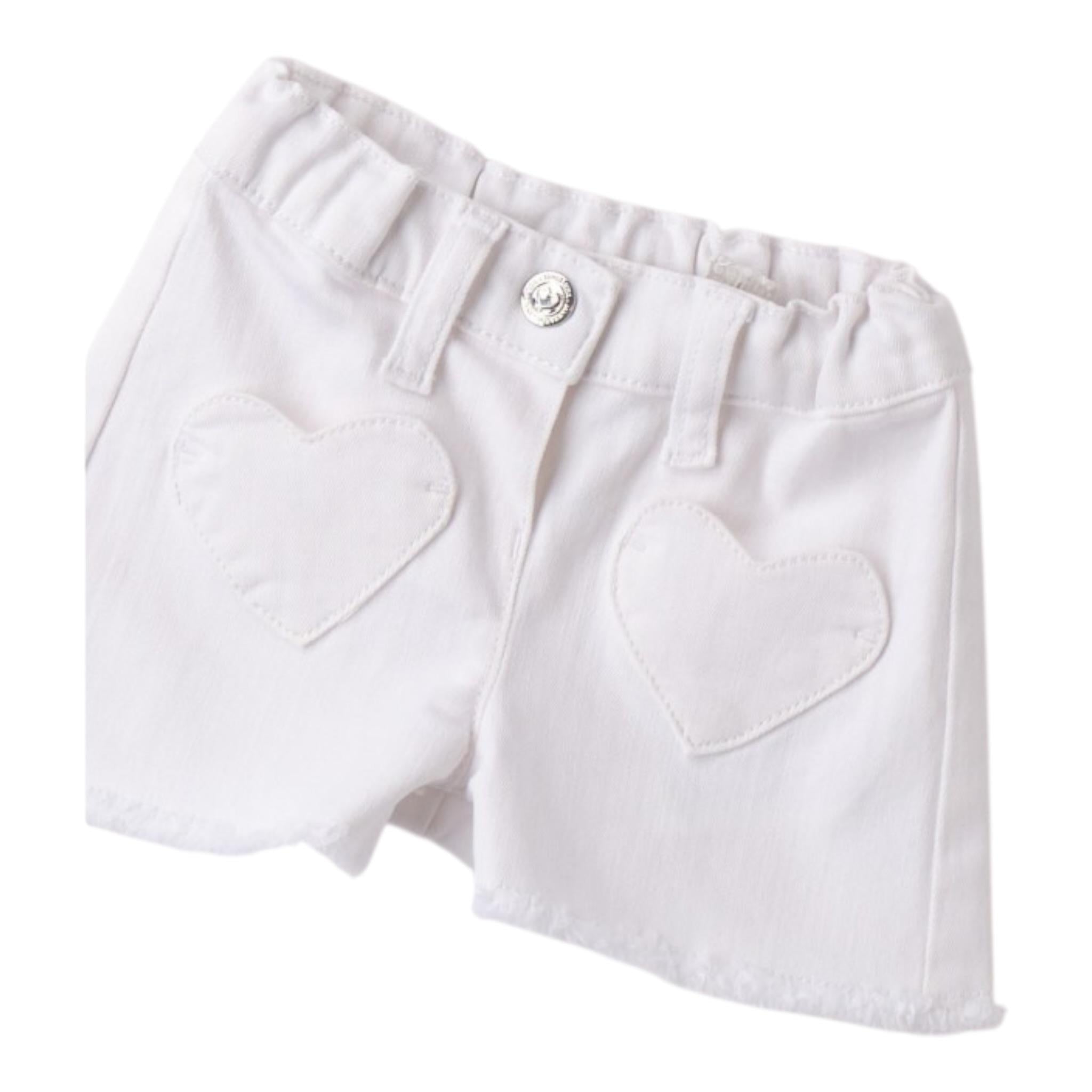 Mini Banda Short tinta unita con Girovita Regolabile Bianco per Neonata 3B736X BIANCO MINI BANDA 