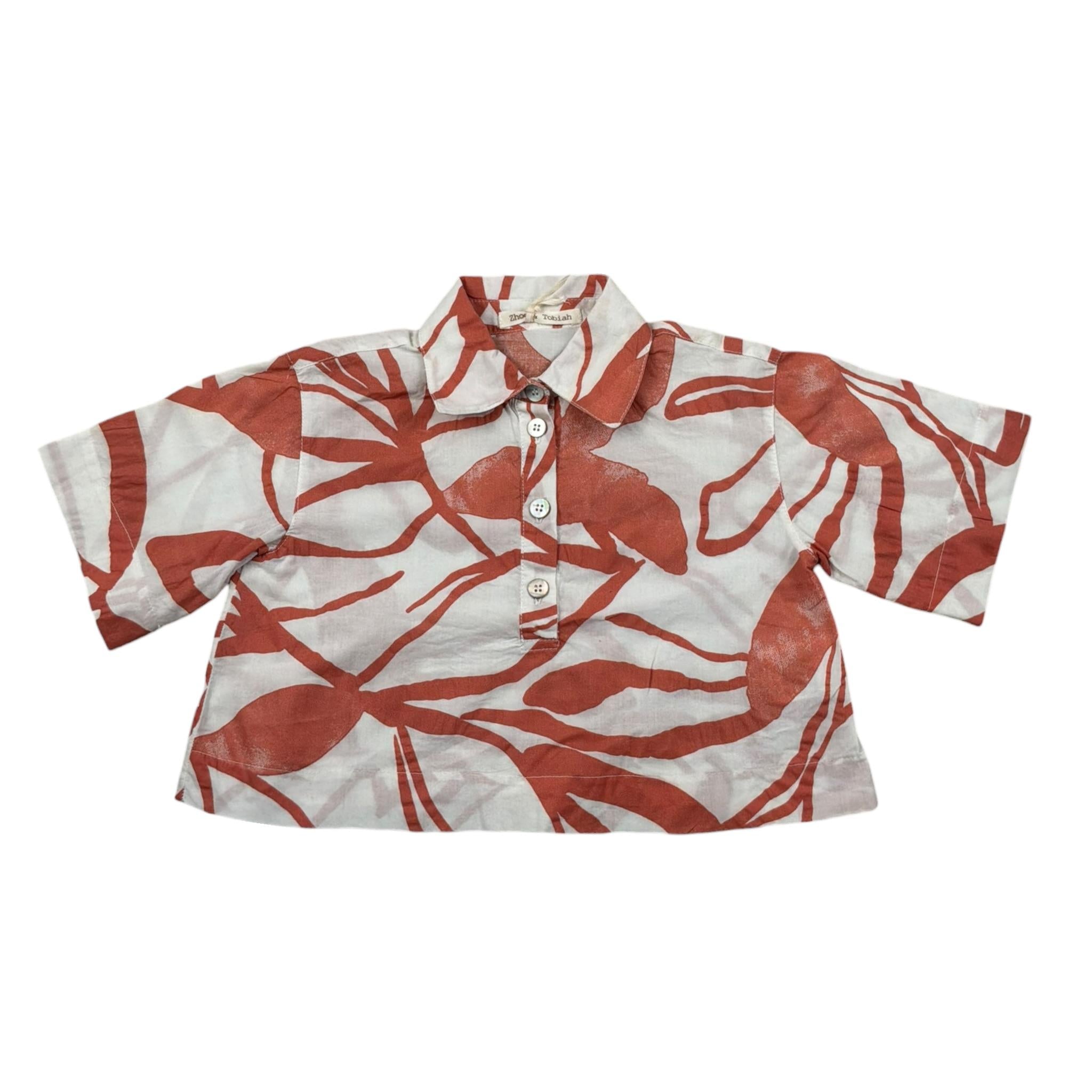 Zhoe & Tobiah Camicia Mezza Manica Bicolore per Neonato HEA2F BIANCO ZHOE & TOBIAH 