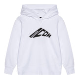 Dsquared2 Felpa Chiusa con Cappuccio Tinta Unita con Logo per Bambino DQ2940 BIANCO DSQUARED2 