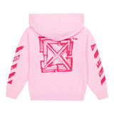 Off-White Solid Color Logo Hoodie Rosa für Mädchen