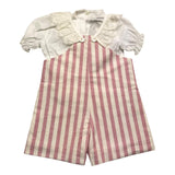 Marlu' 2-teiliges Set Shirt-Latzhose Creme/Rosa für Baby Mädchen