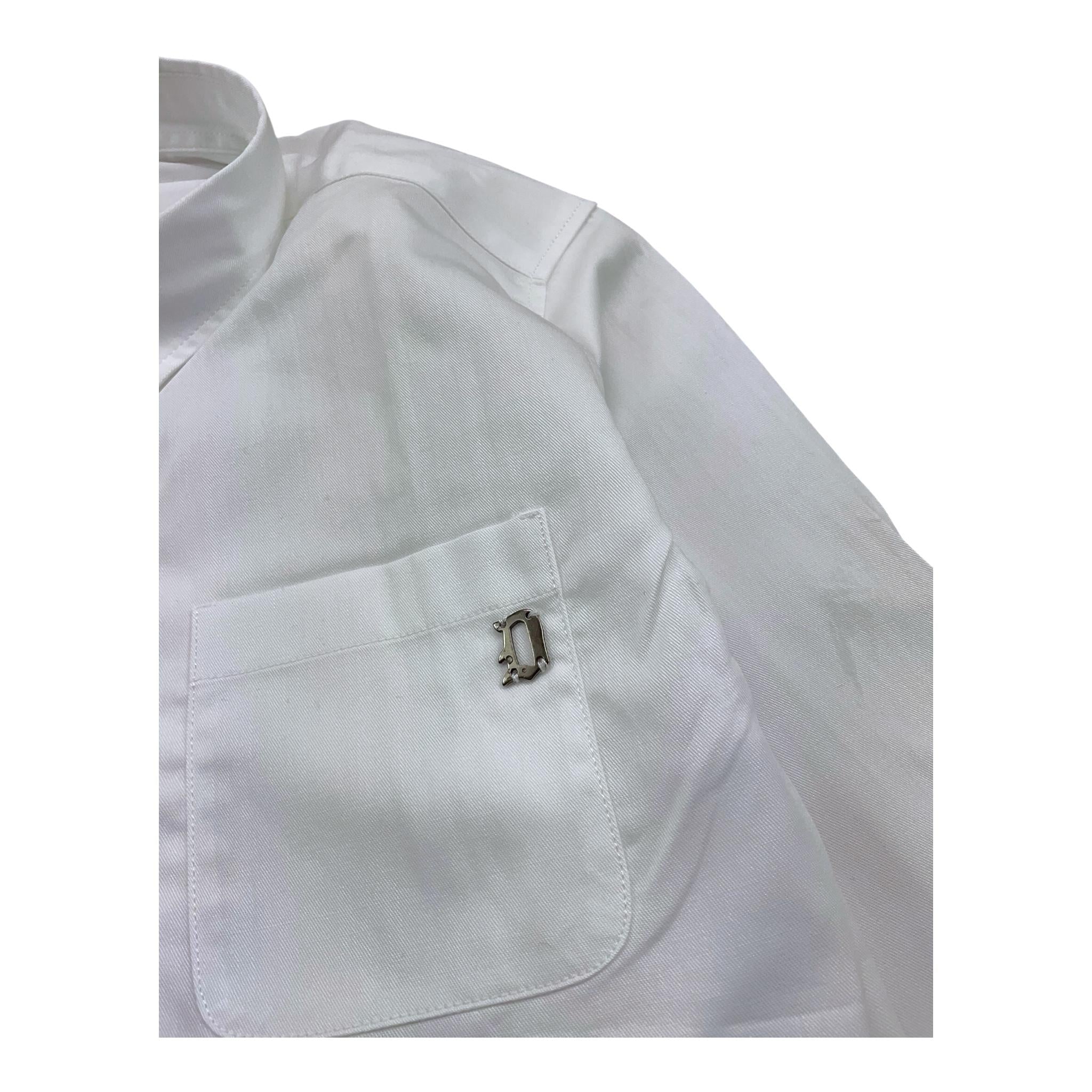 Dondup Camicia Tinta Unita con Manica Lunga per Bambino DMCA003 BIANCO DONDUP 