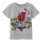 Name.It T-Shirt Rundhals Einfarbig mit Kontrastdruck Grau Für Jungen