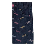 GUESS jeans tinta unita con elastico in vita e ricami loghi Blu per Bambina K4YA05D45E0 BLU GUESS 