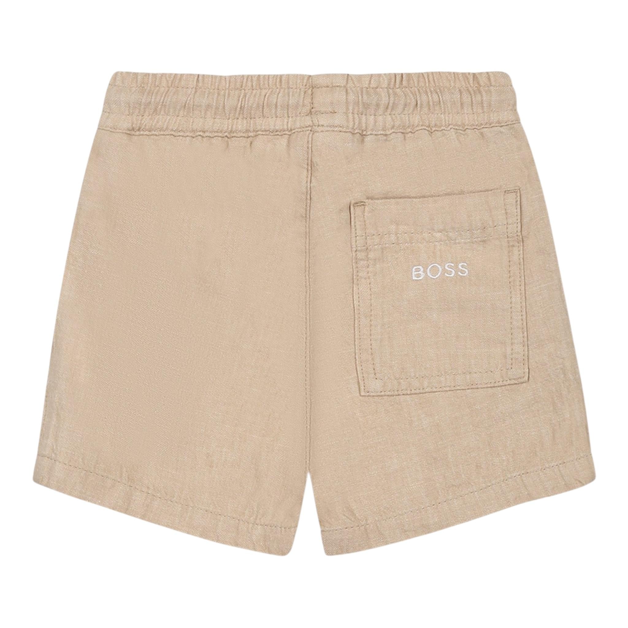 Boss Bermuda Tinta Unita con Elastico In Vita per Neonato J52082X BEIGE BOSS 