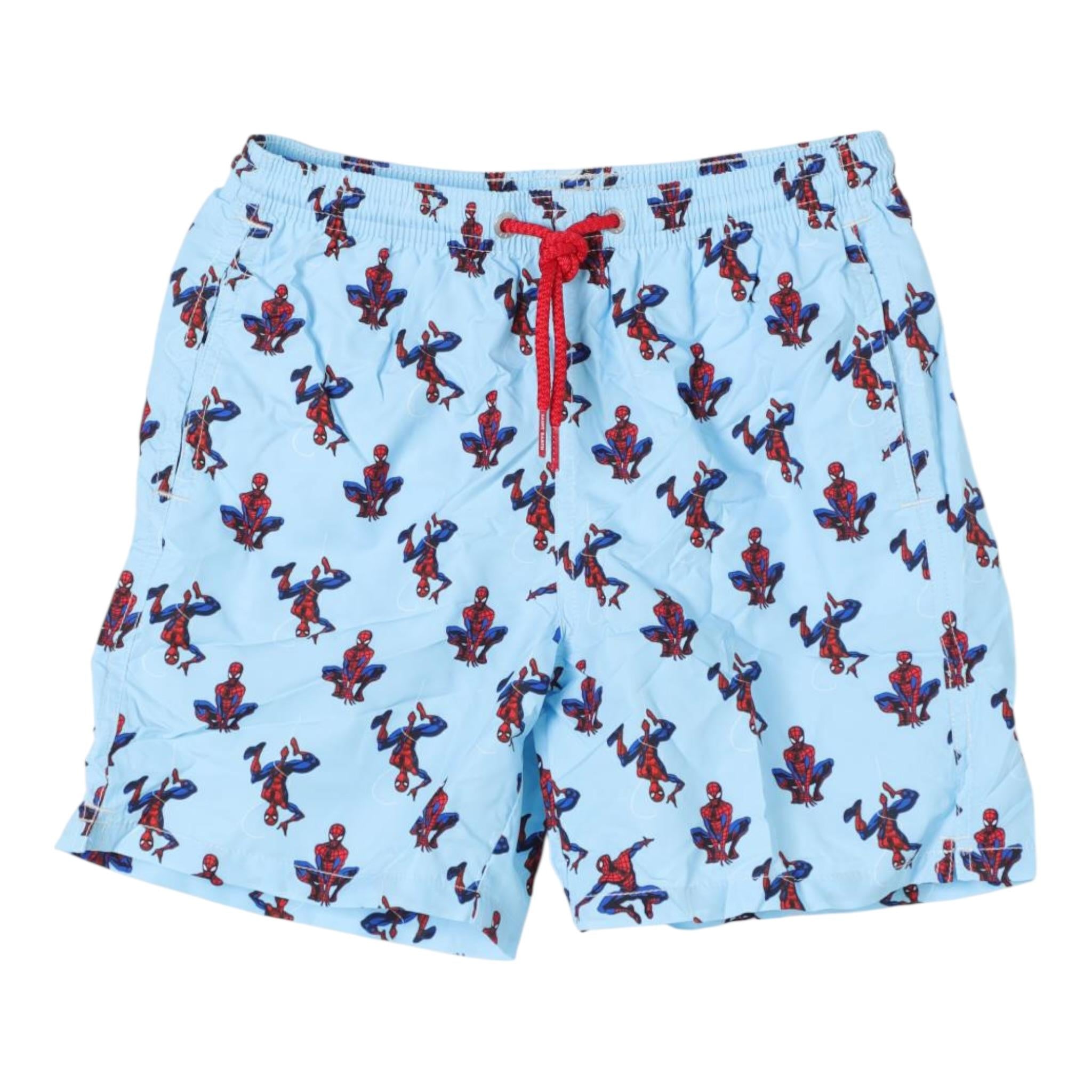 Saint Barth Costume Modello Boxer Tinta Unita con Stampa Spiderman per Bambino SPIDEYX AZZURRO SAINT BARTH 