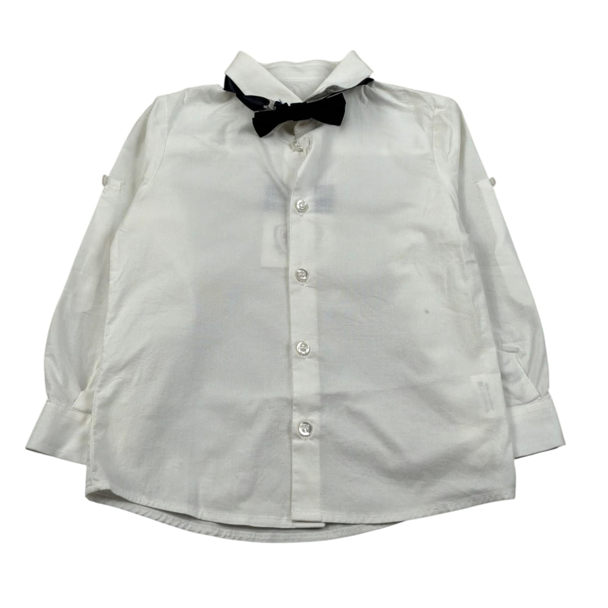 New Gereration Camicia Manica Lunga tinta unita con Papillon Bianco per Neonato 41151 BIANCO NEW GERERATION 