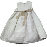 Le Bebe Abito Mezza Manica Tinta Unita con Fiocco per Neonata LBG0632 PANNA LE BEBE 