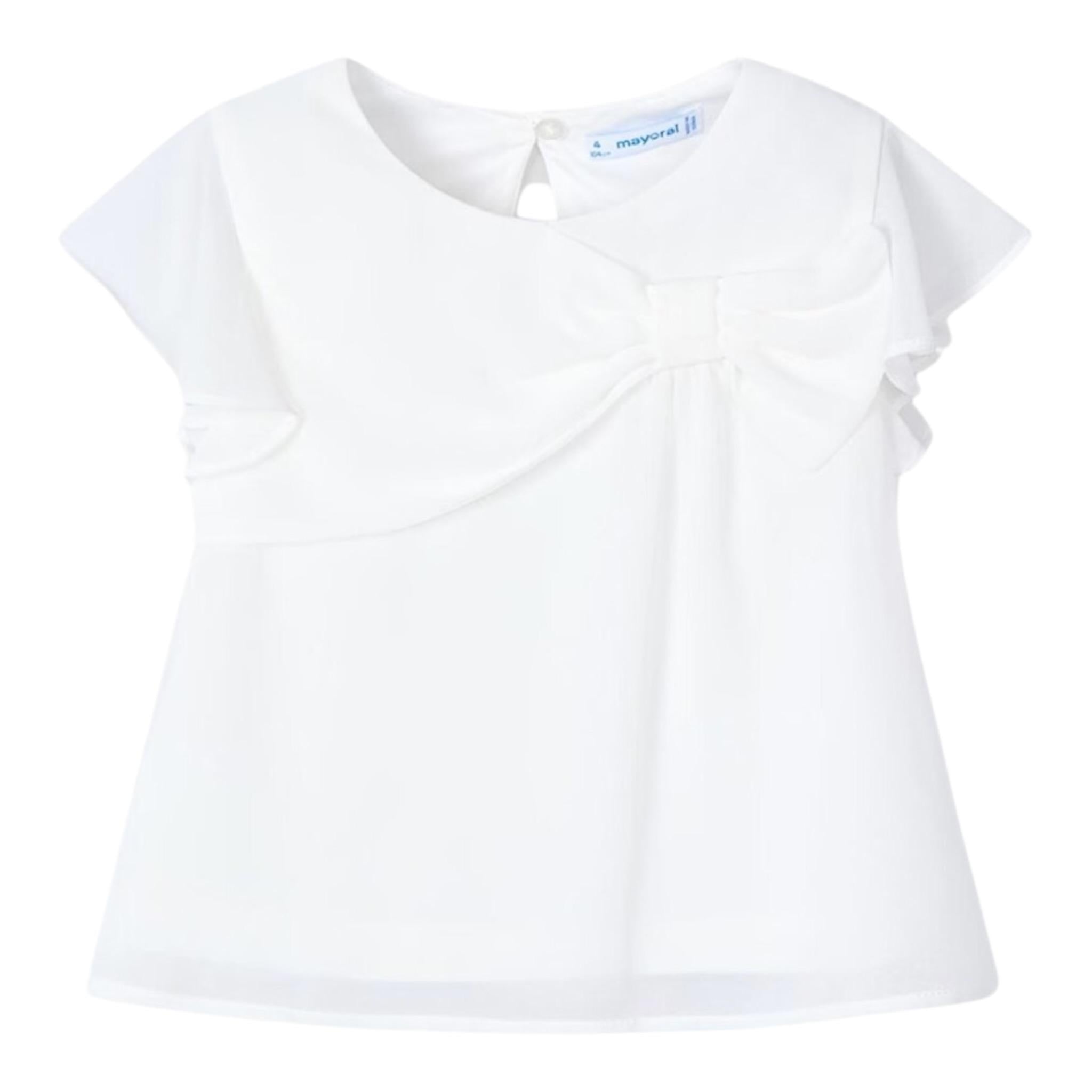 Mayoral Camicia Mezza Manica Tinta Unita per Bambina 3182X BIANCO MAYORAL 