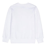 MOSCHINO felpa tinta unita girocollo con logo Bianco per Bambino H7F05R BIANCO MOSCHINO 