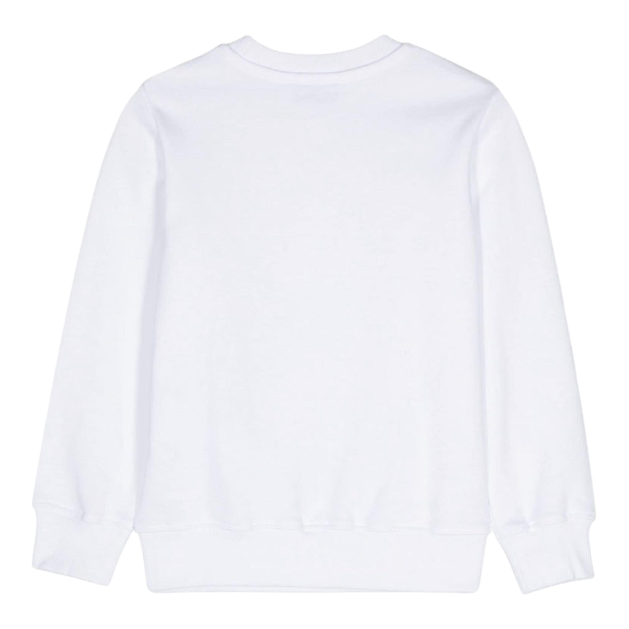 MOSCHINO felpa tinta unita girocollo con logo Bianco per Bambino H7F05R BIANCO MOSCHINO 
