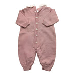 MARLU' tutina tinta unita con stampa e colletto Rosa per Neonata IB1110 ROSA MARLU' 