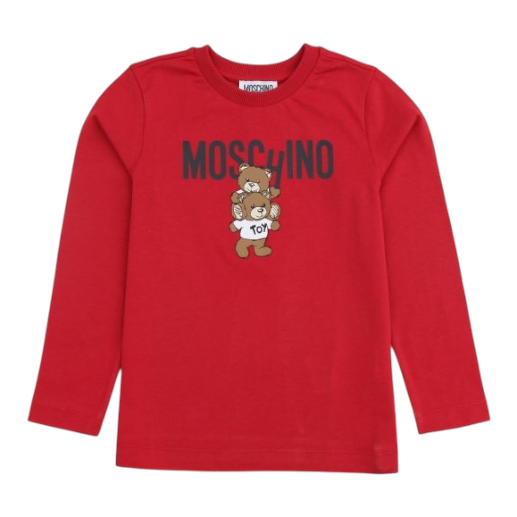 MOSCHINO shirt girocollo tinta unita cn stampa in contrasto Rosso per Neonato MMO00RX ROSSO MOSCHINO 