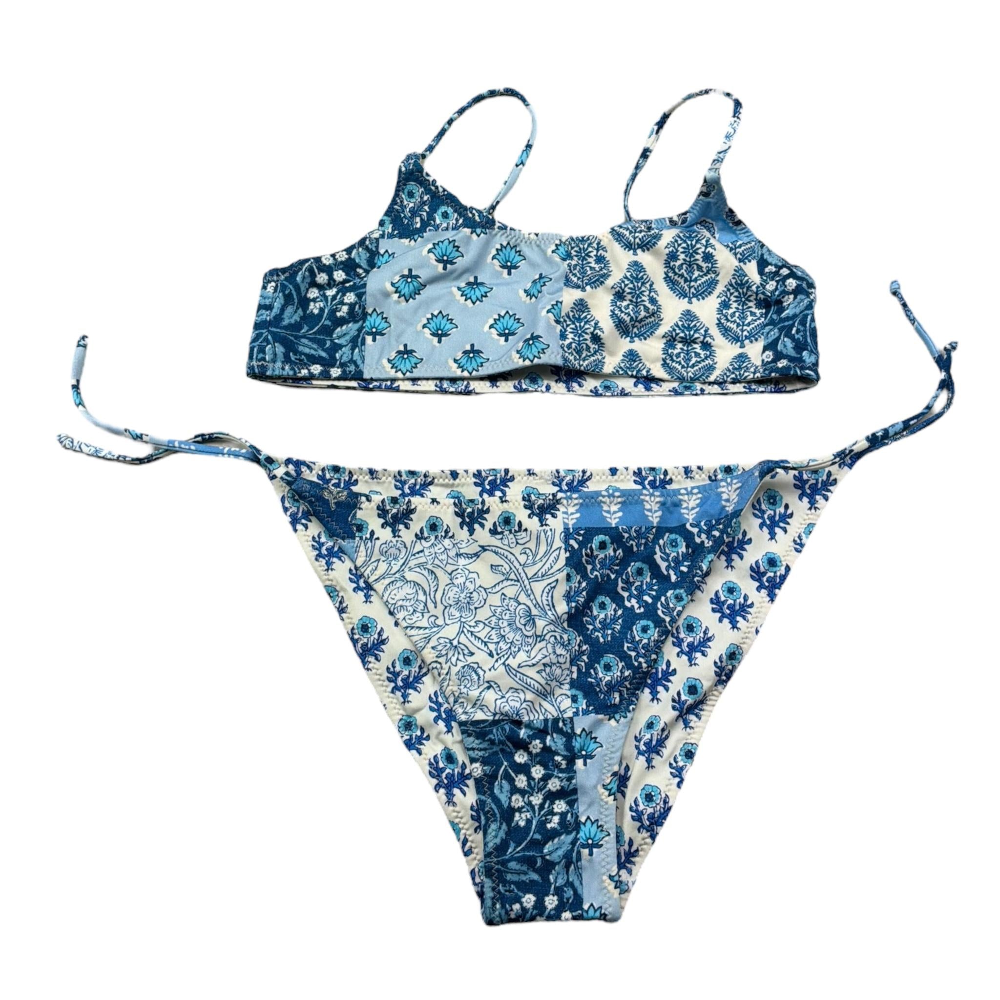 Saint Barth Costume 2 Pezzi Tinta Unita con Fantasia Fascia-Slip per Bambina JAI0004 BIANCO SAINT BARTH 