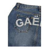 Gaelle Einfarbiger Jeansrock mit blauem Logo-Print für Mädchen