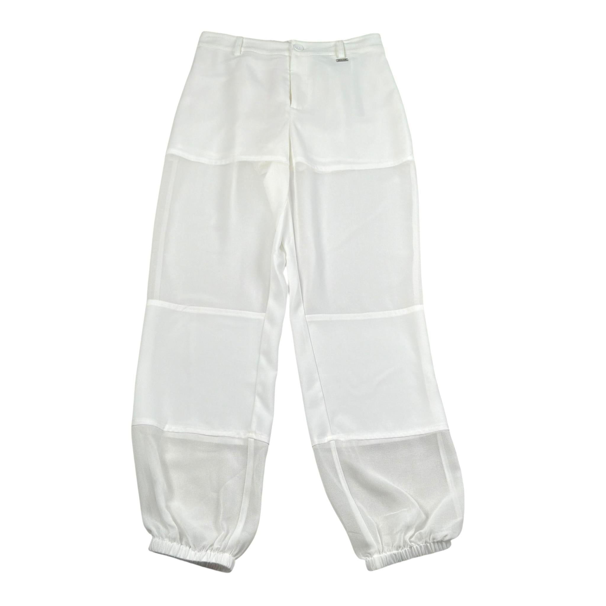 Liu Jo Pantalone Tinta Unita con Elastico In Vita E Trasparenze per Bambina GA5212X BIANCO LIU JO 