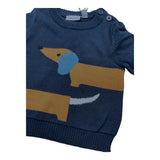 NAME.IT maglia girocollo tinta unita con bassotto Blu per Neonato 13231239X BLU NAME.IT 