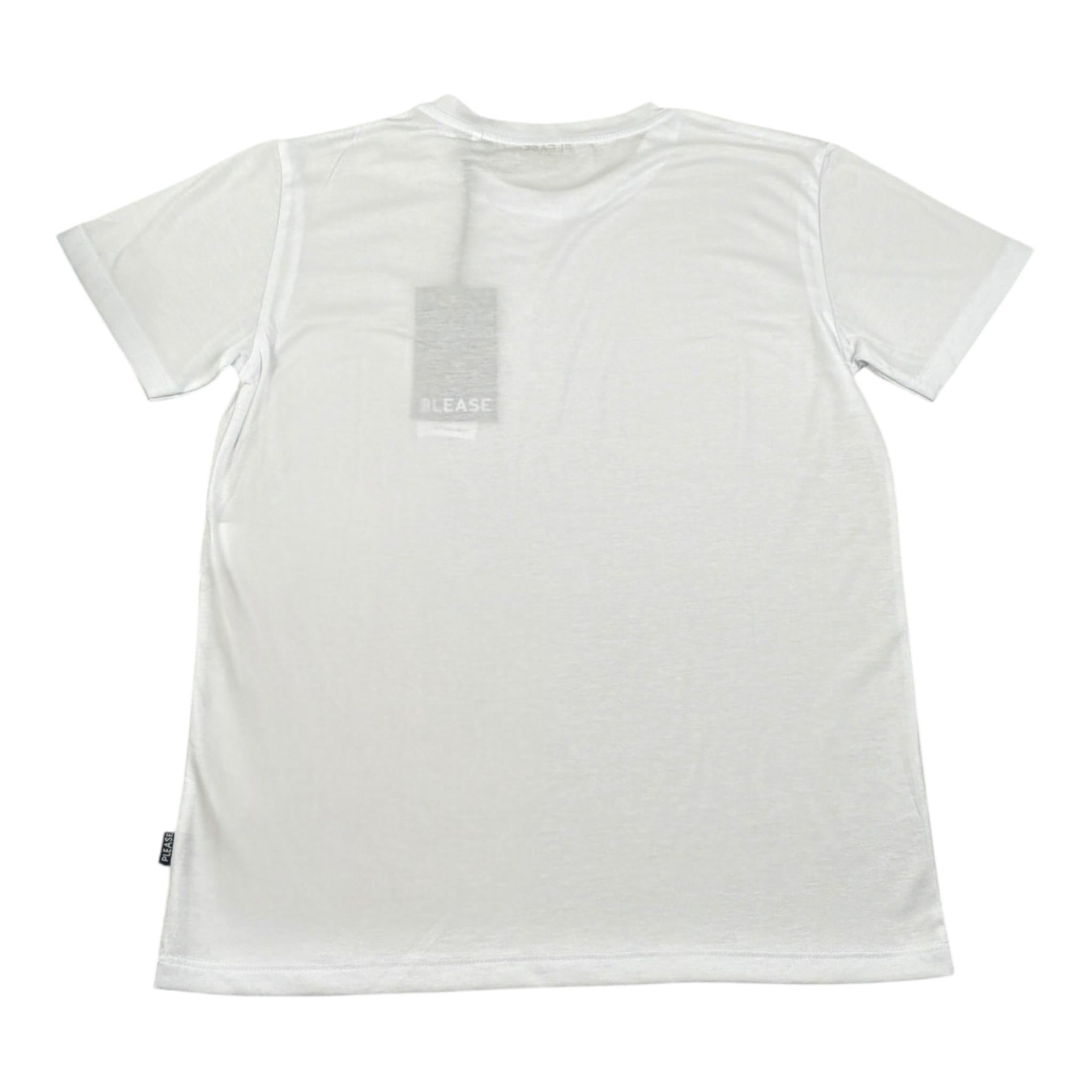 Please T-Shirt Girocollo tinta unita Bianco per Bambino MB21030B73XX BIANCO PLEASE 
