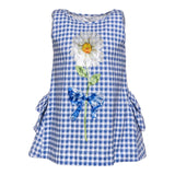 Monnalisa Canotta Fantasia Quadretti per Bambina 1136P8A2 BLU MONNALISA 