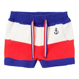 Name.It Bermuda-Shorts mit elastischem Bund, mehrfarbiges Streifenmuster für Neugeborene