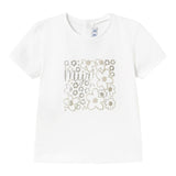 Mayoral T-Shirt Girocollo Tinta Unita con Stampa per Neonata 105N BIANCO MAYORAL 