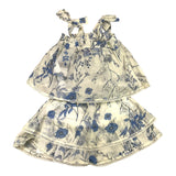 Miss Blumarine Einfarbiges Top-Rock-Set mit cremefarbenem Muster für Baby-Mädchen