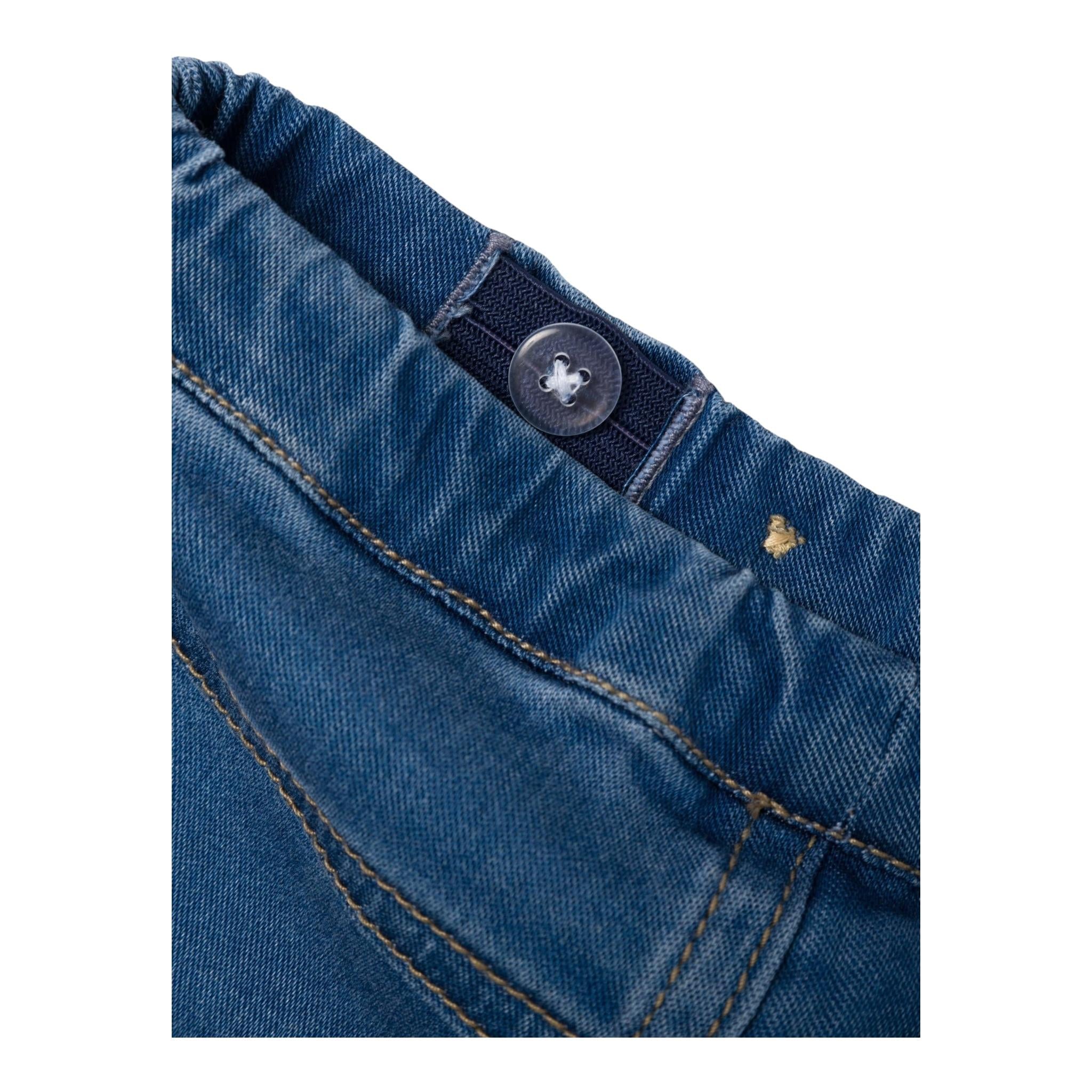 NAME.IT jeans morbido tinta unita con elastico in vita Blu per Neonato 13224499 BLU NAME.IT 