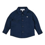 EMPORIO ARMANI camicia tinta unita con logo Blu per Bambino 8NHC01 BLU EMPORIO ARMANI 