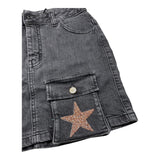 MARC ELLIS gonne in denim tinta unita con tasconi Nero per Bambina JMJSK00282 NERO MARC ELLIS 