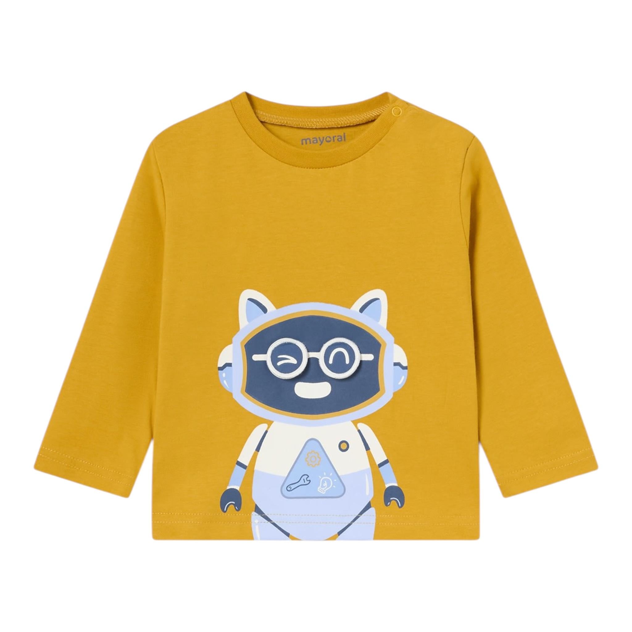 MAYORAL shirt girocollo tinta unita con stampa in contrasto Senape per Neonato 2040 SENAPE MAYORAL 
