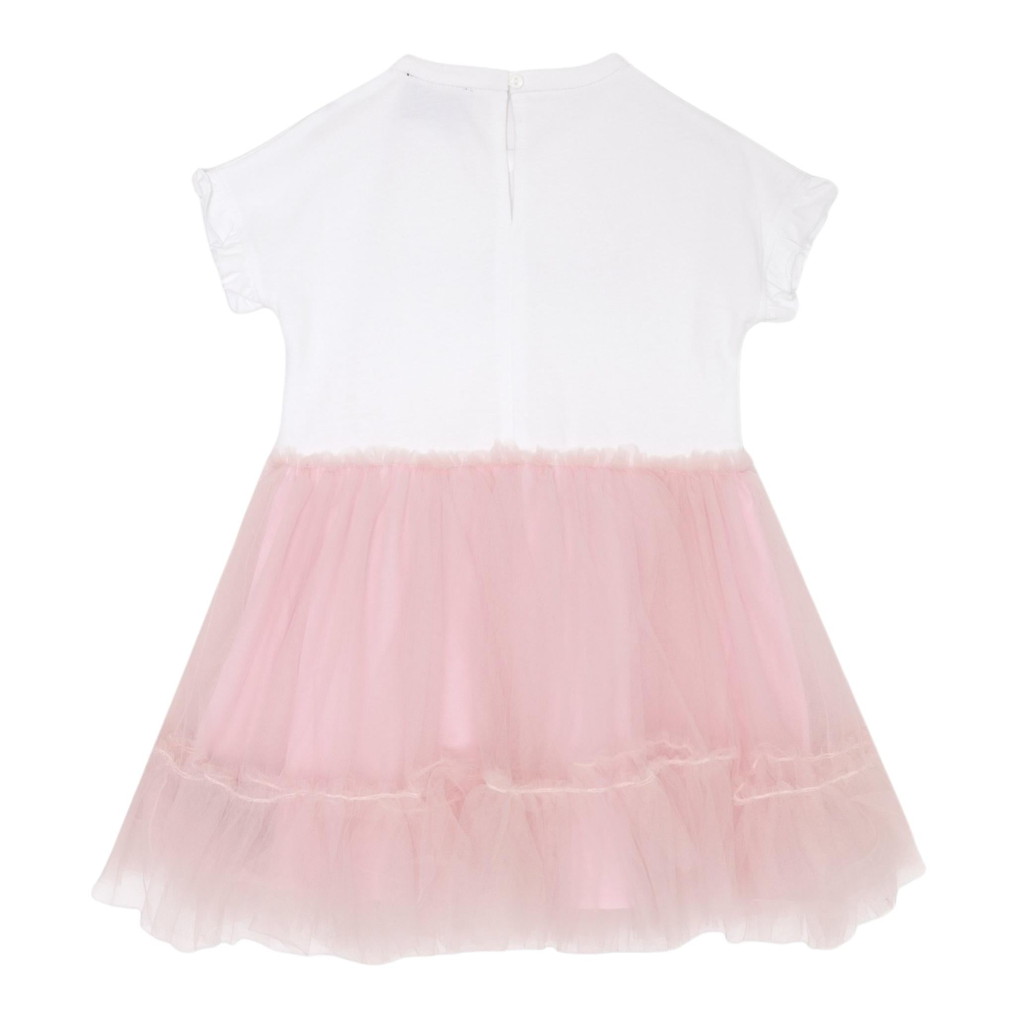 John Richmond Abito Mezza Manica Bicolore con Gonna Tulle per Neonata RIP25043VE BIANCO/ROSA JOHN RICHMOND 