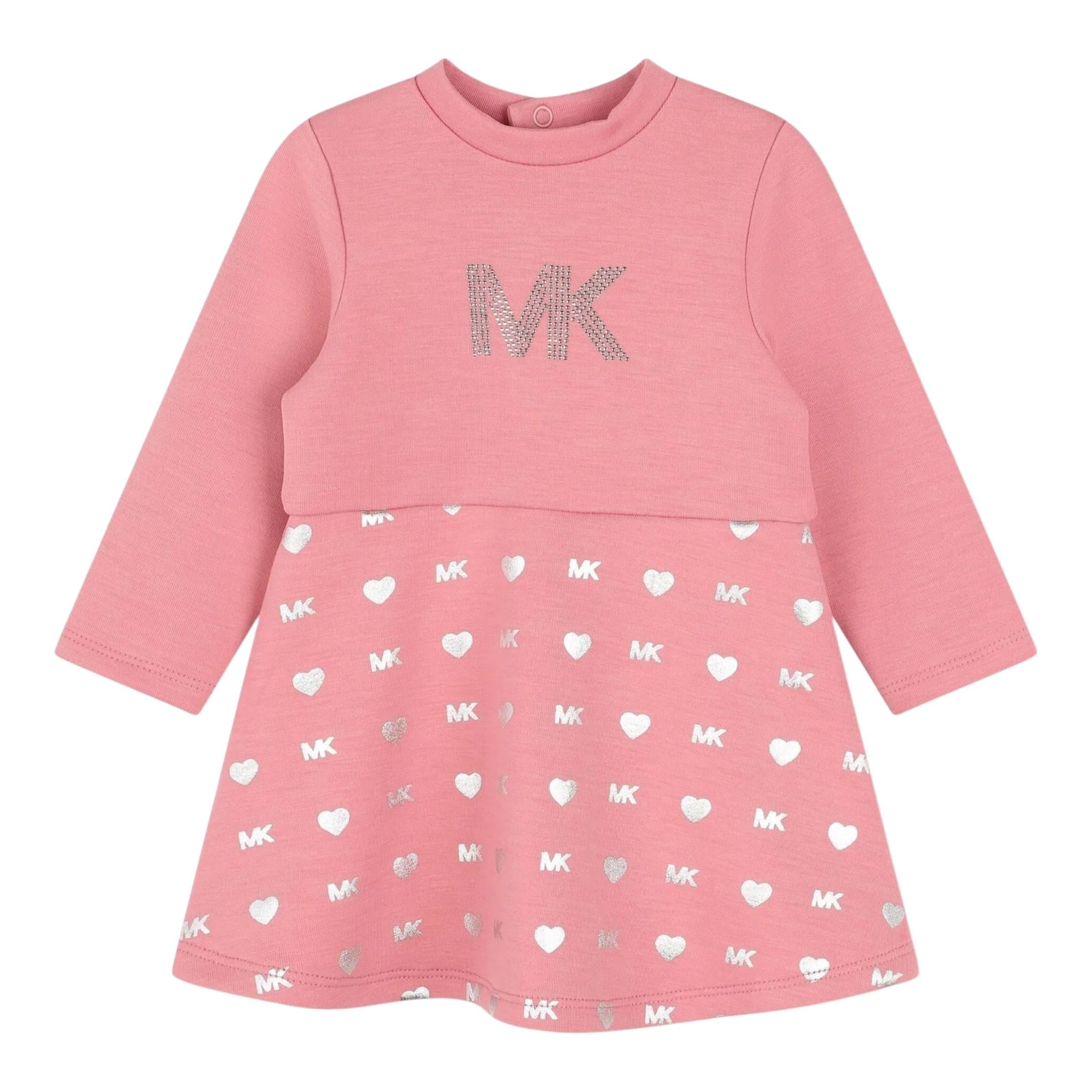 MICHAEL KORS abito manica lunga tinta unita Rosa per Neonata R30127 ROSA MICHAEL KORS 