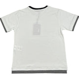 Paolo Pecora T-Shirt Girocollo Tinta Unita con Profili In Contrasto per Bambino PP4349 BIANCO PAOLO PECORA 