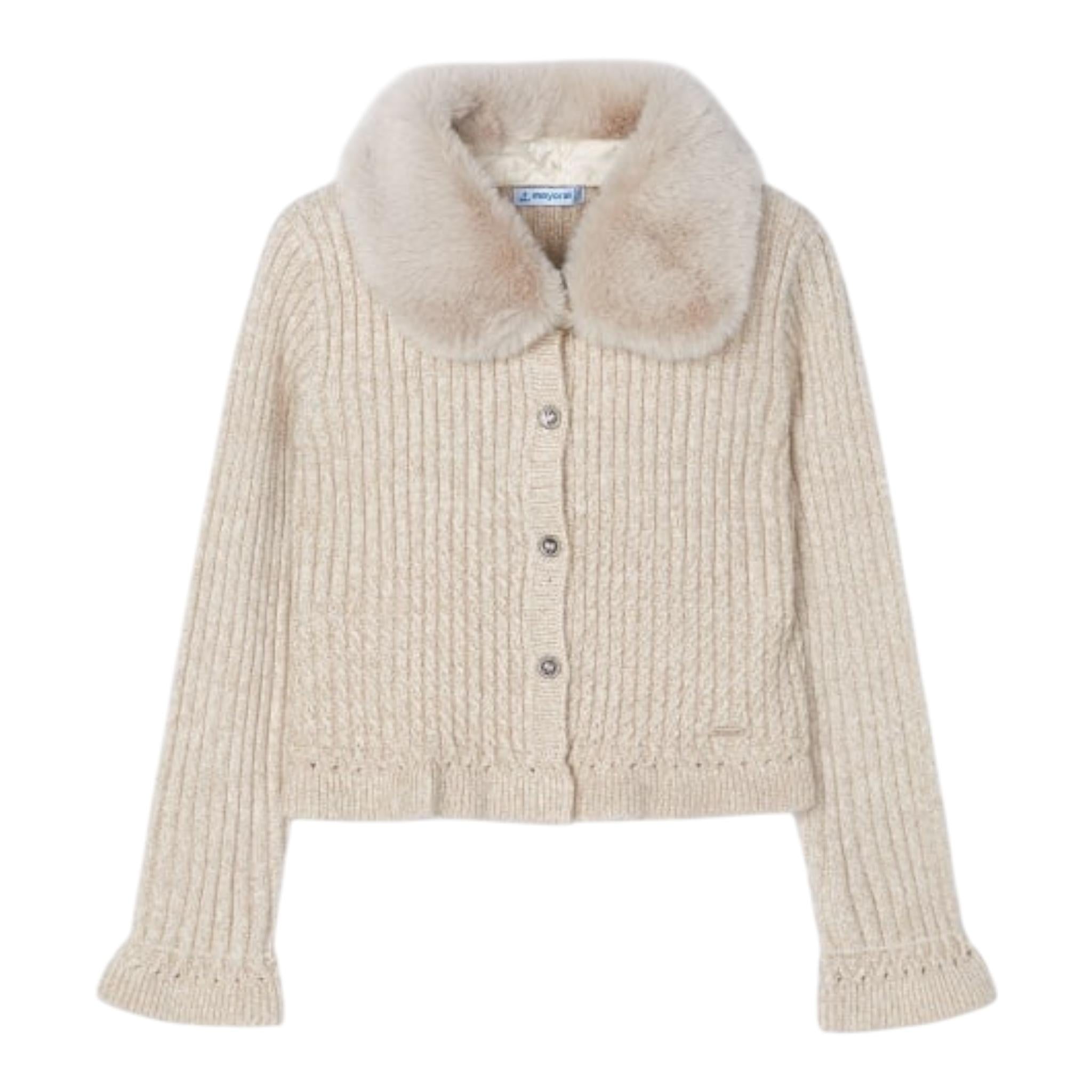 MAYORAL cardigan tinta unita con colletto rimovibile Beige per Neonata 4362XXXN BEIGE MAYORAL 